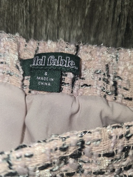 Wild Fable Pink Tweed Mini Skirt/Shorts with Fringed Pockets Small - Picture 5 of 7